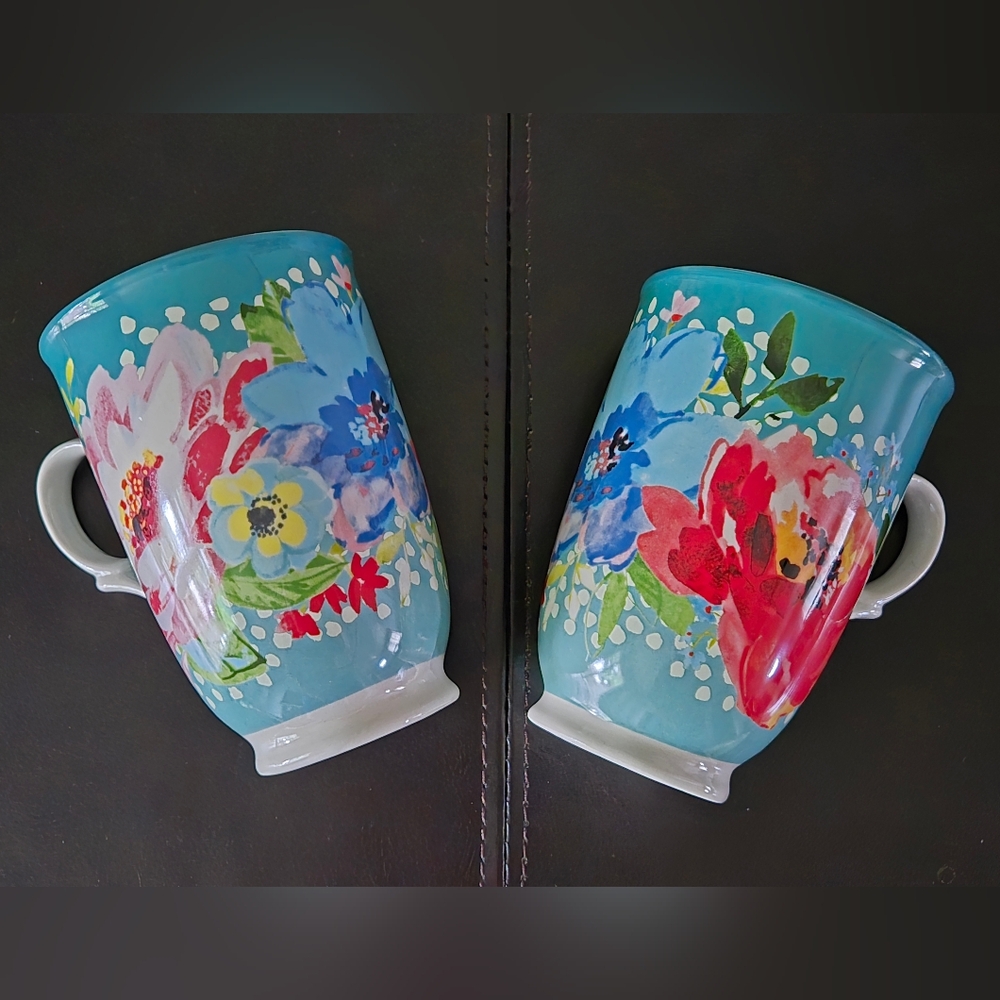 Set Of (2) Floral Ceramic Mugs - The Pioneer Woman